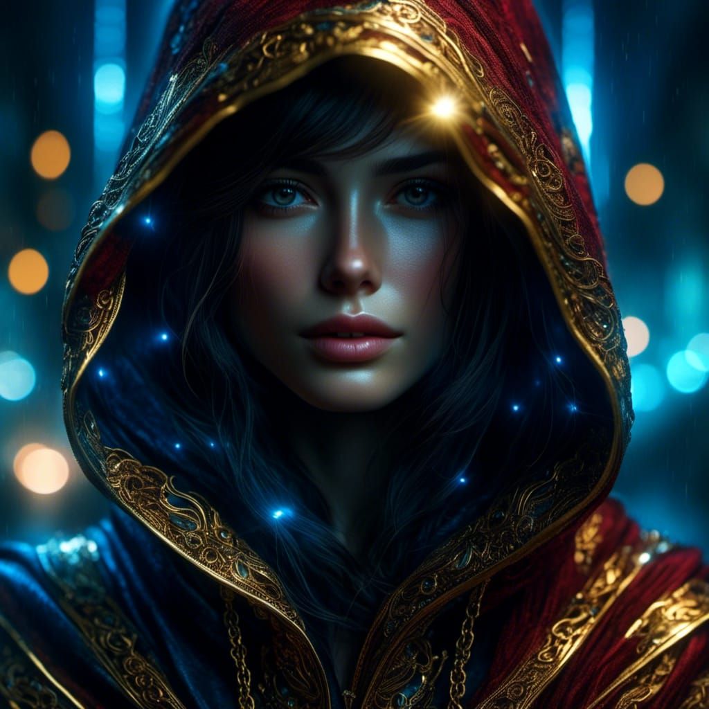 Stunning Bioluminescent Woman Portrait in Hyperreal Style