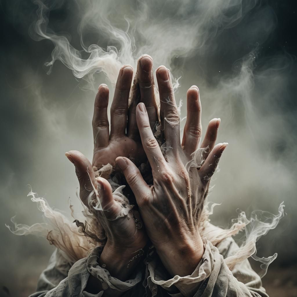 Hands Sculpting a Dreamlike Vision in Surreal Style