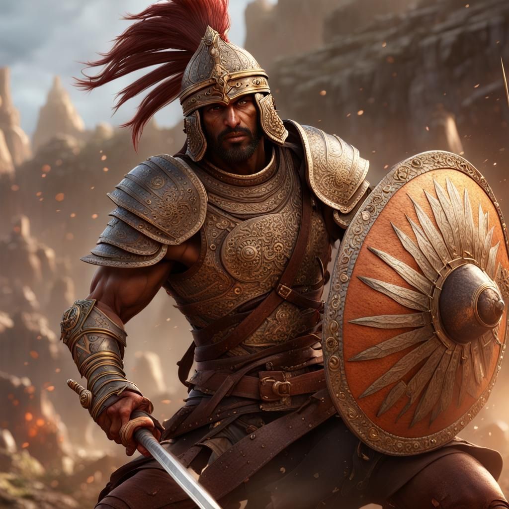 Indian Warlord Warrior in Dark Fantasy Battlefield