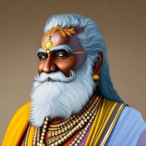 Detailed Portrait of an Old Indian Man