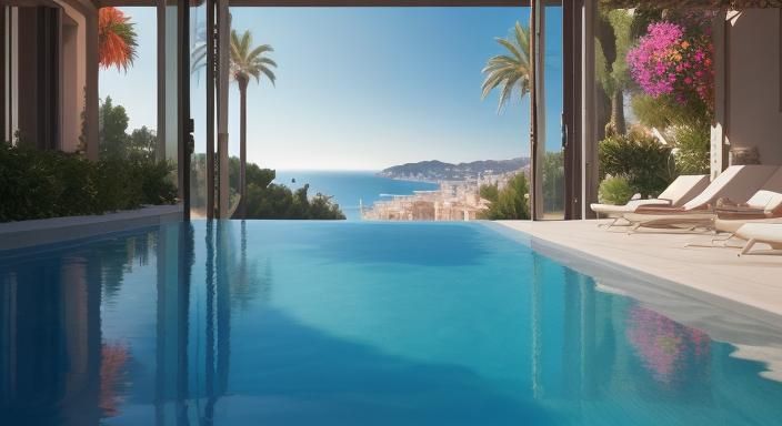 Hyperrealistic Villa Overlooking Nice From Infinity Pool