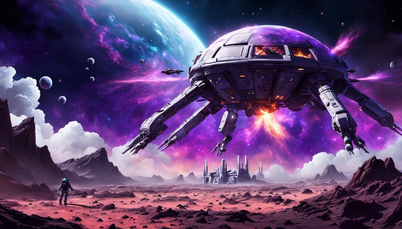 Galactic Devastation in Vibrant Digital Art