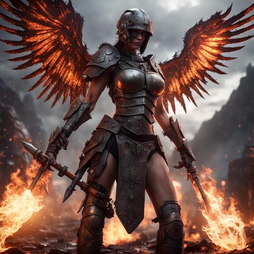 Fallen Angel Warrior in Hellscape
