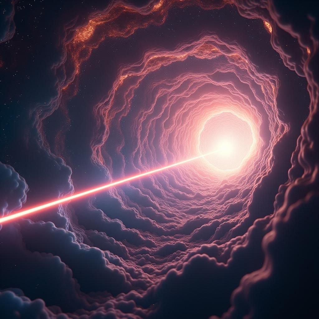 Wormhole Tunnel at Warp Speed in Hyperrealistic Sci-Fi Scene
