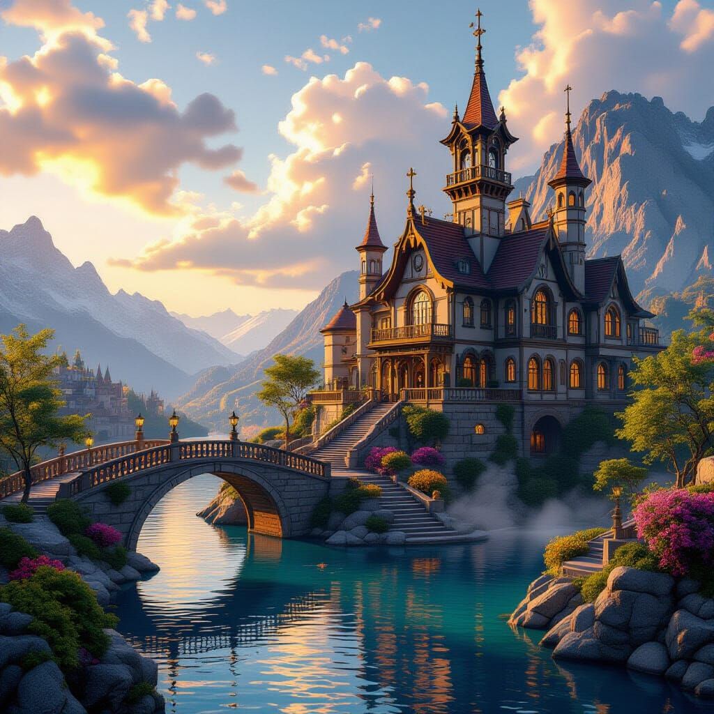 Fantastical Spring Scene in Detailed Matte Painting