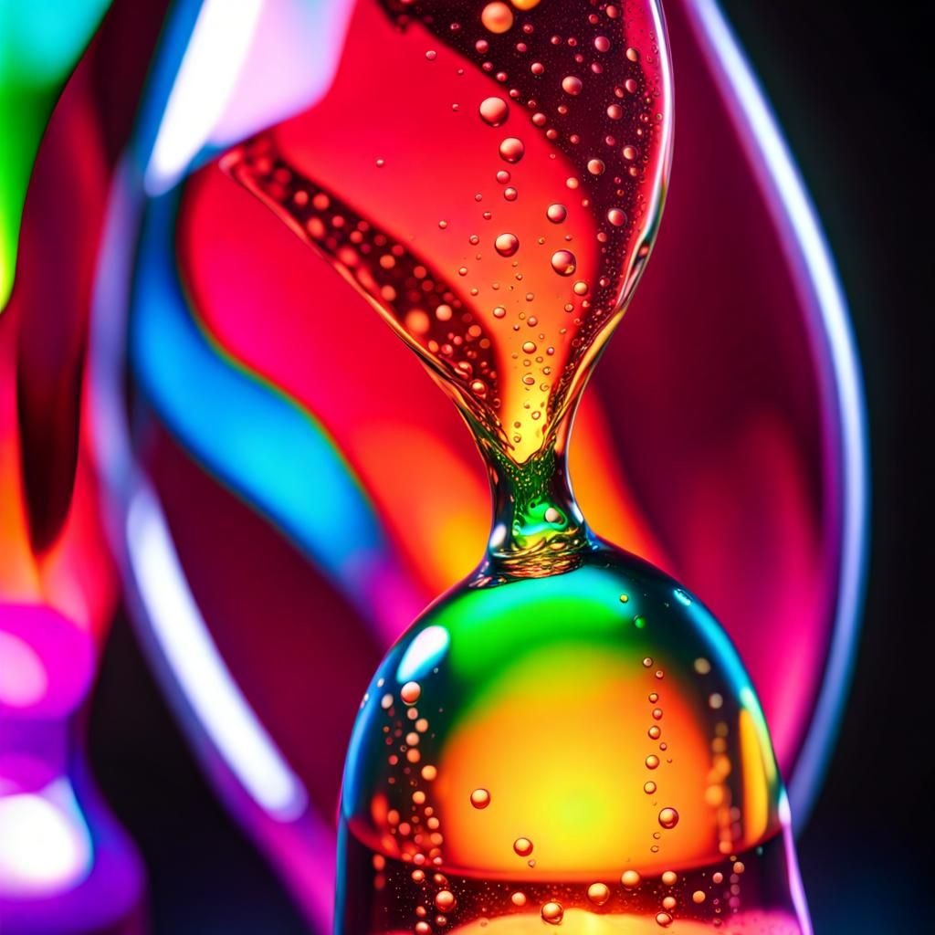 Iridescent Lava Lamp Bubbles in Photorealistic Detail