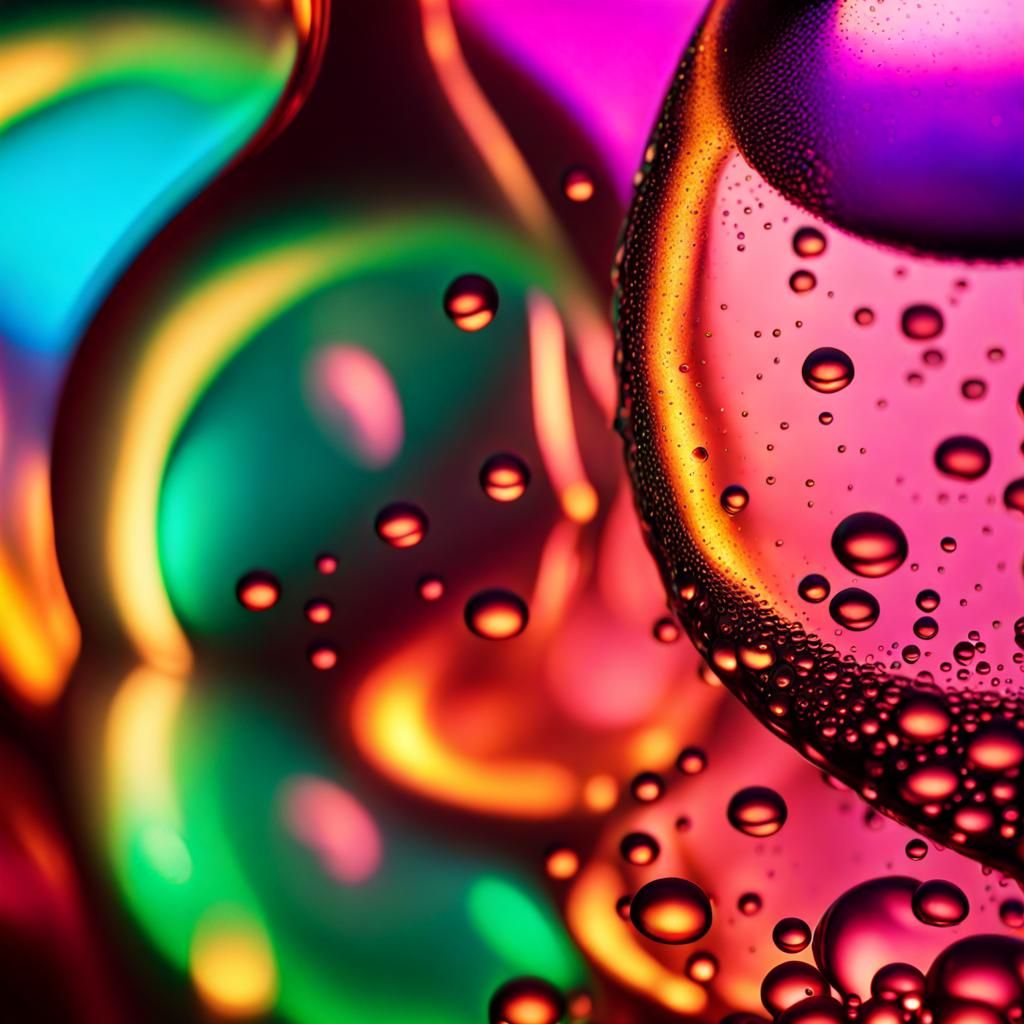 Iridescent Lava Lamp Bubbles in High Resolution