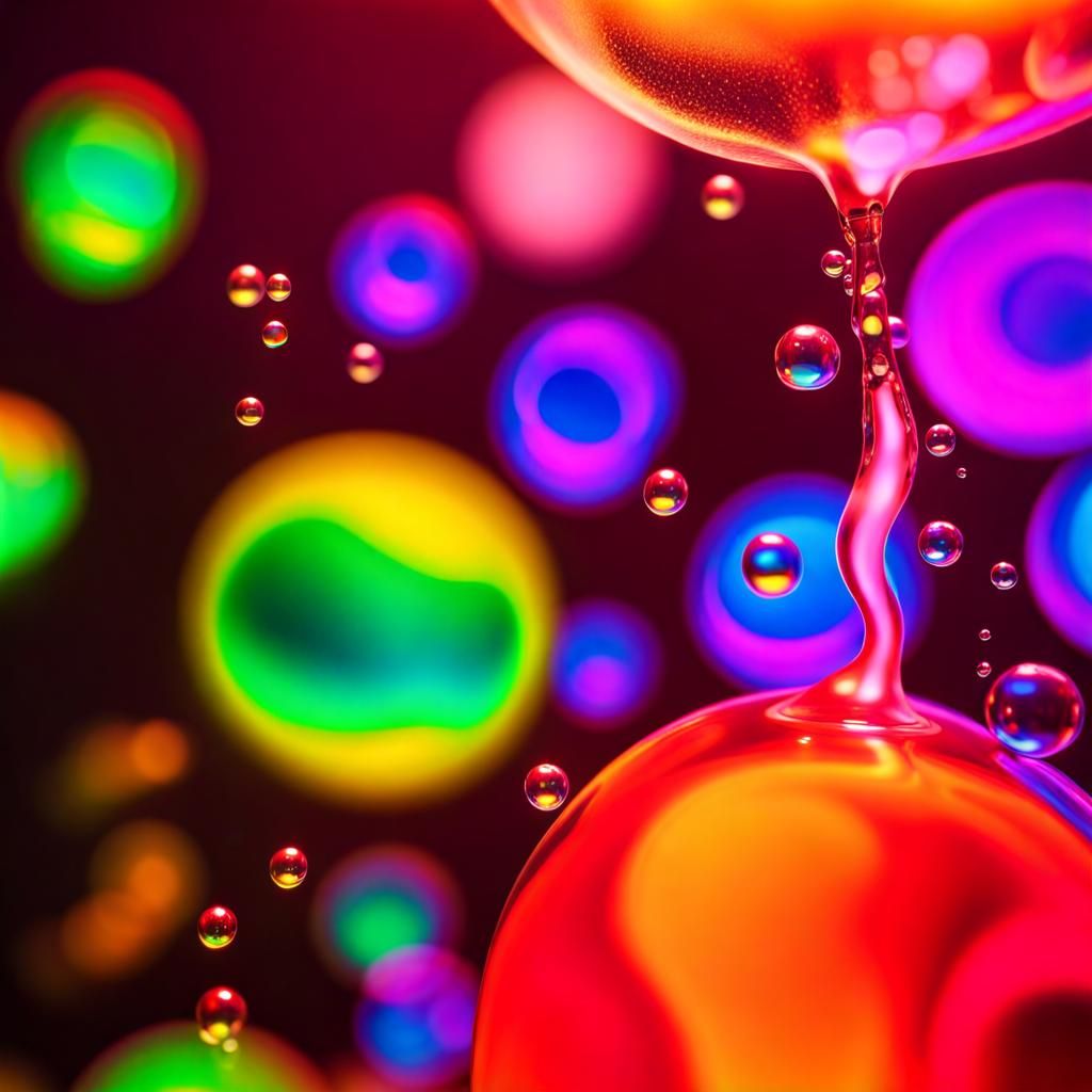 Iridescent Lava Lamp Bubbles in High Resolution