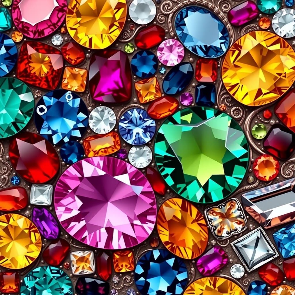 Dazzling Gemstones in Art Nouveau Style