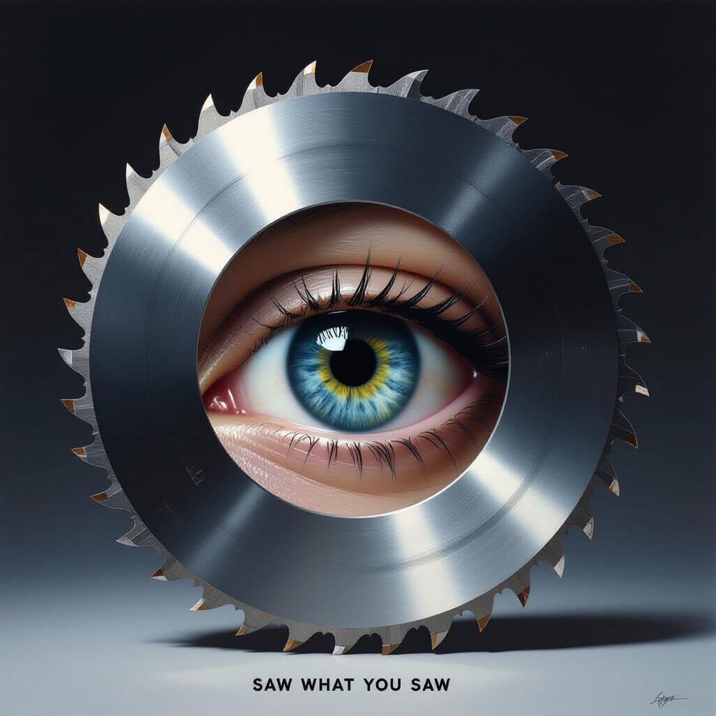 Surreal Circular Saw with Human Eye