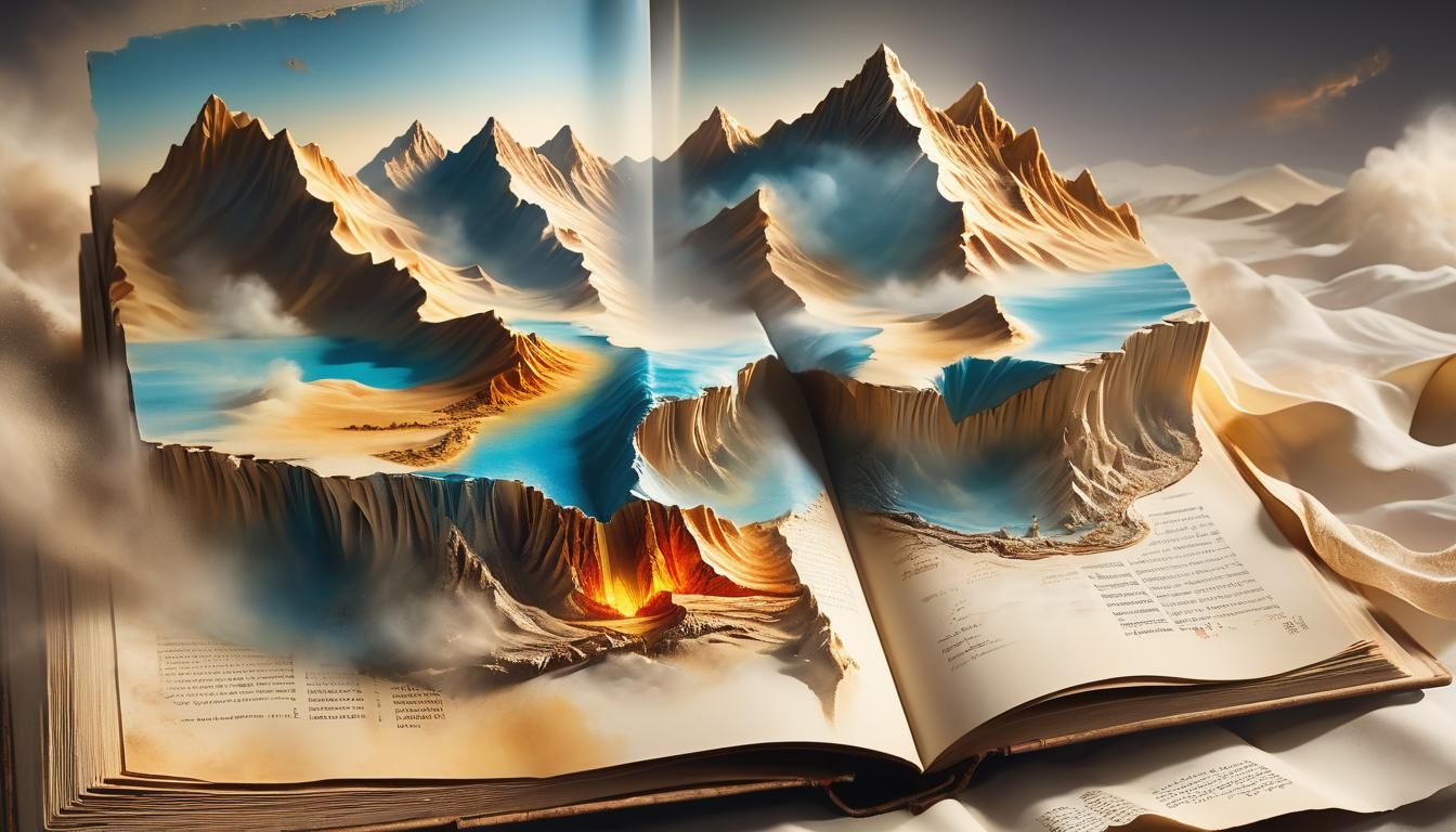 Ancient Book Pages Reveal Vibrant Landscapes