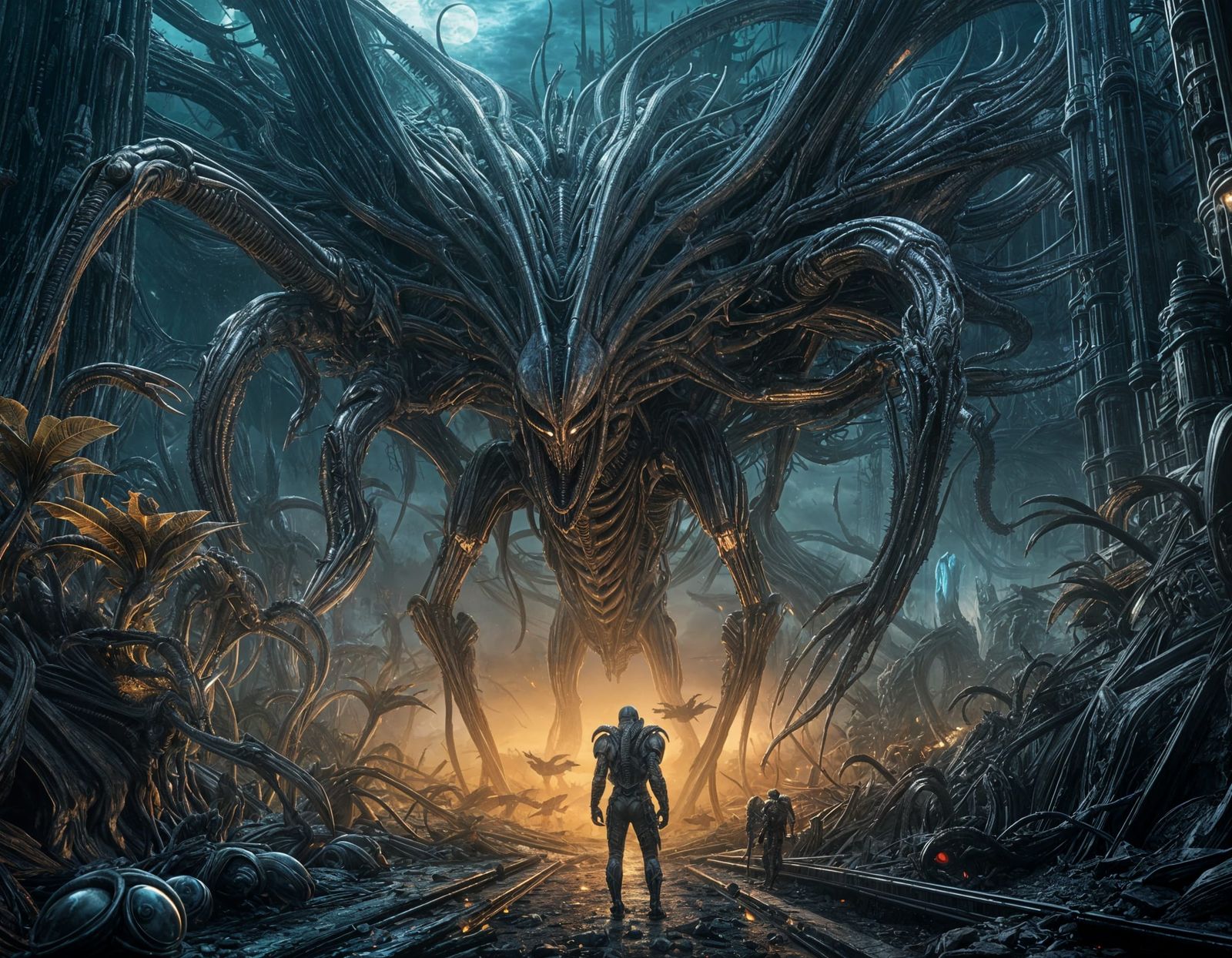 Rogue King Xenomorph in Alien Landscape