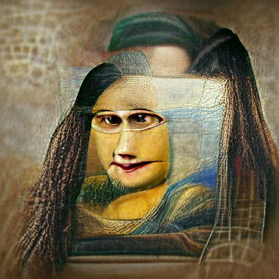 Mona Lisa in Cyberpunk Style