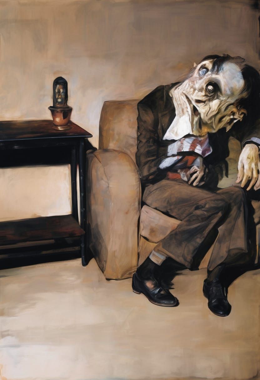 Surreal Gothic God of Hell with Macabre Grin