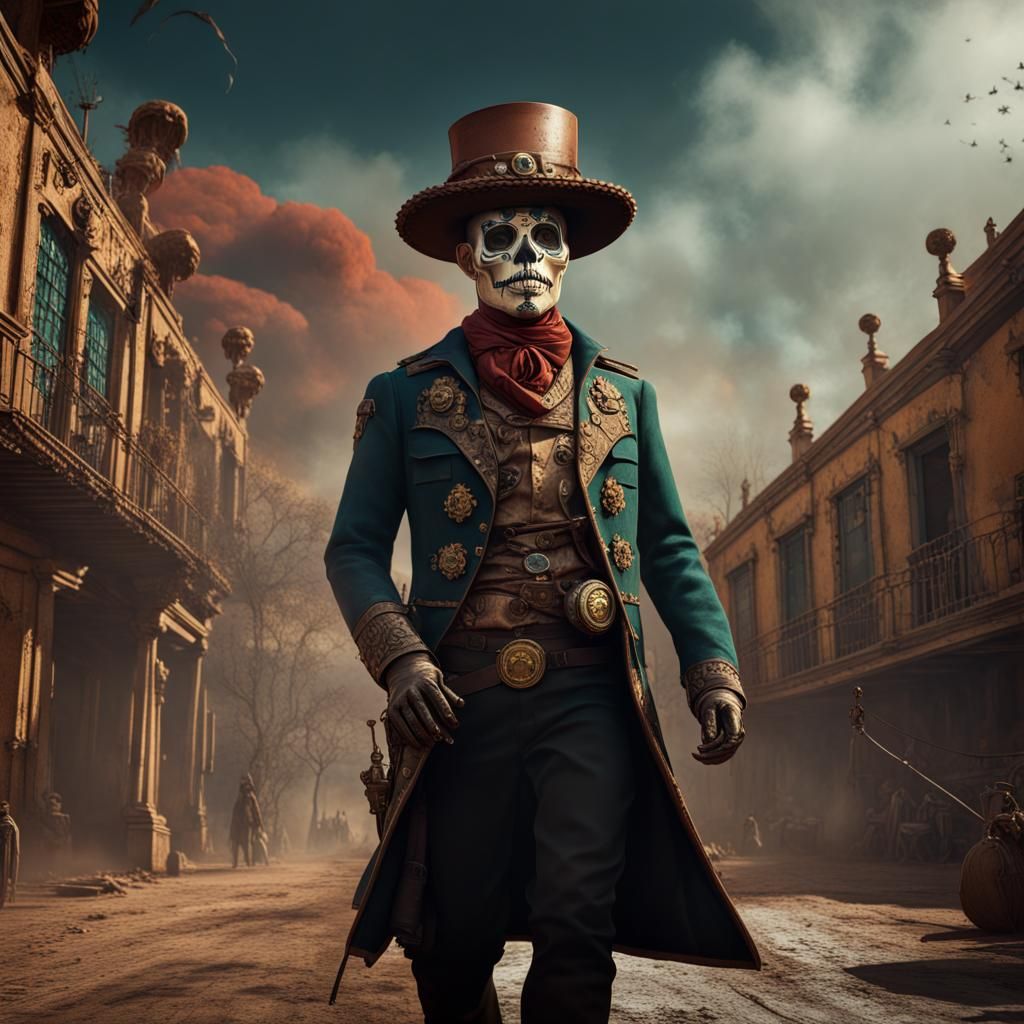 Steampunk Día de Muertos Phantom of Pancho Villa