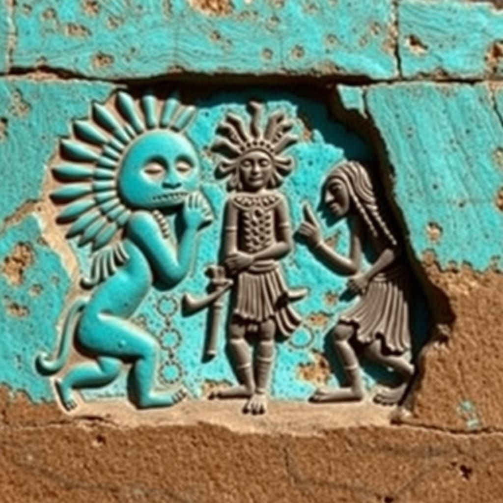 Archaic Turquoise Carvings: World of Peace vs. Darkness