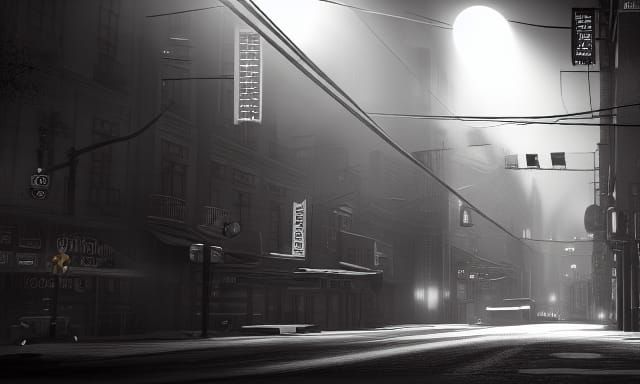Film Noir Scene in Dynamic Lighting