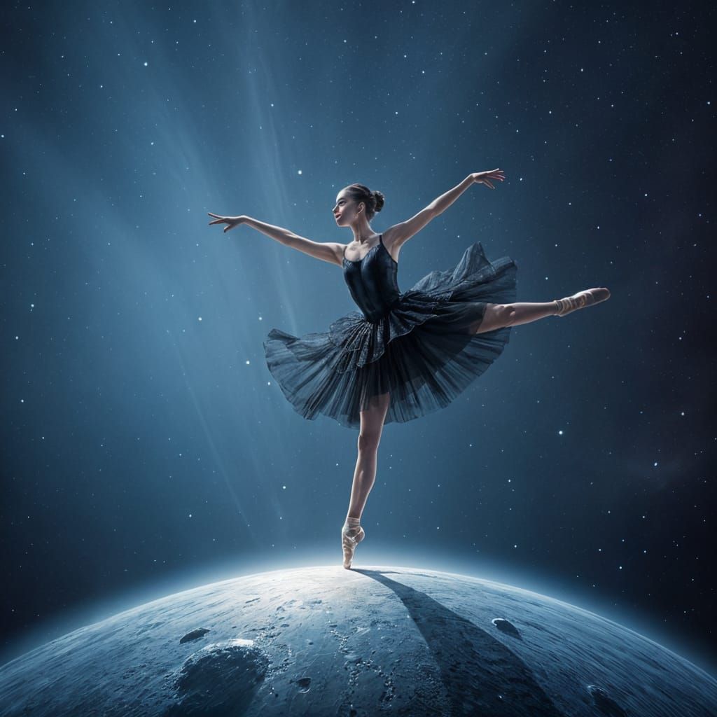 Ethereal Ballerina Dances on a Cosmic Star