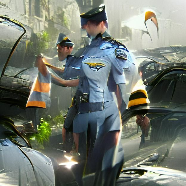 Winged Police Officer Issues Ticket: CryEngine Concept Art