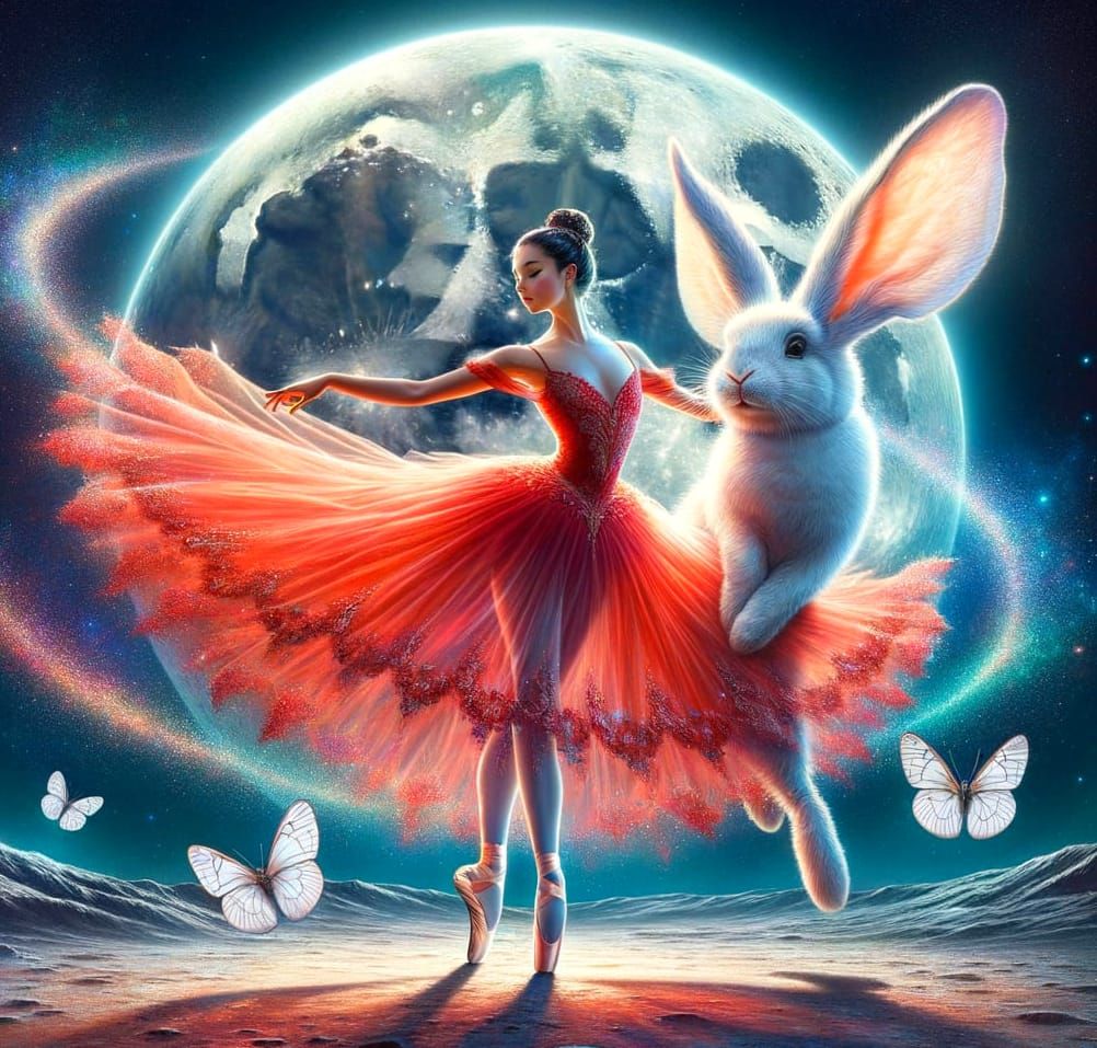 Lunar Ballerina in Vibrant Hues