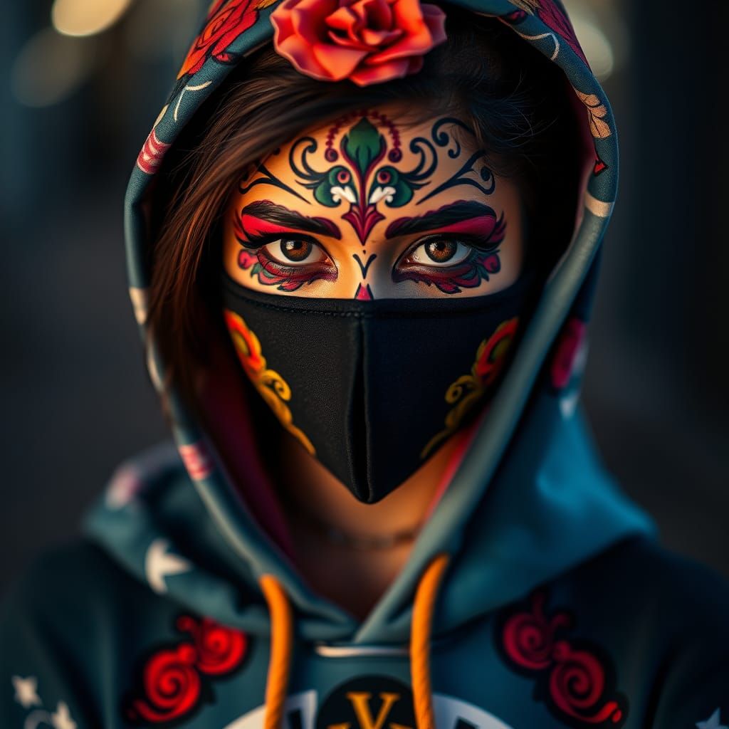 Modern Catrina Fashion Illustration Portrait