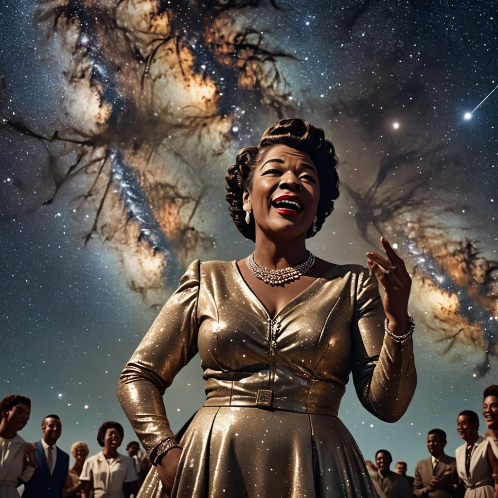Ella Fitzgerald's Celestial Concert: A Fantasy Concept Art