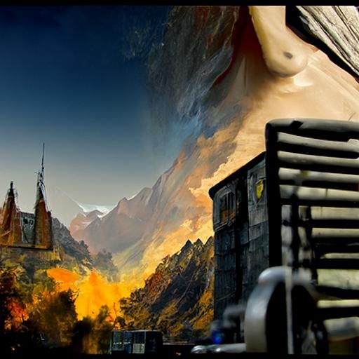 Expressive Matte Painting of Passion