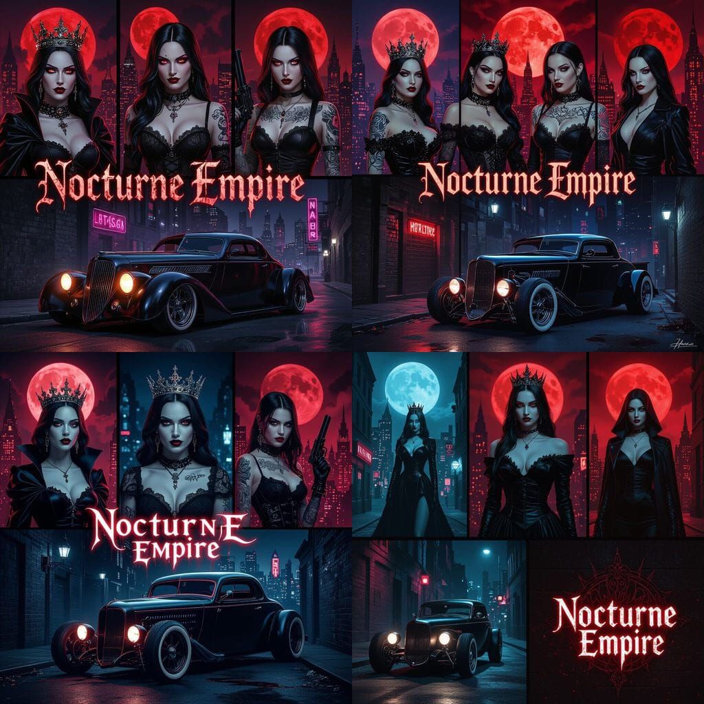Gothic Vampire Video Game Art with Rat Rod