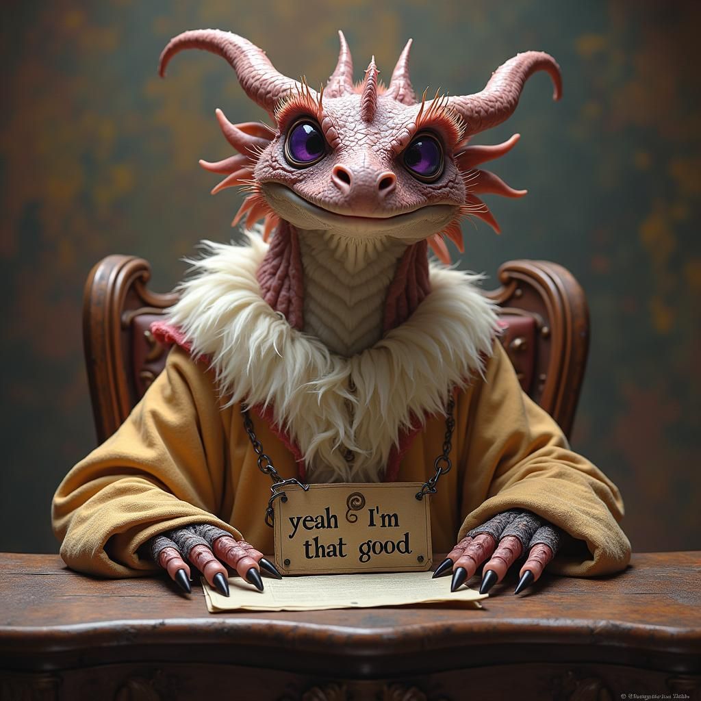 Confident Dragon in Golden Robes