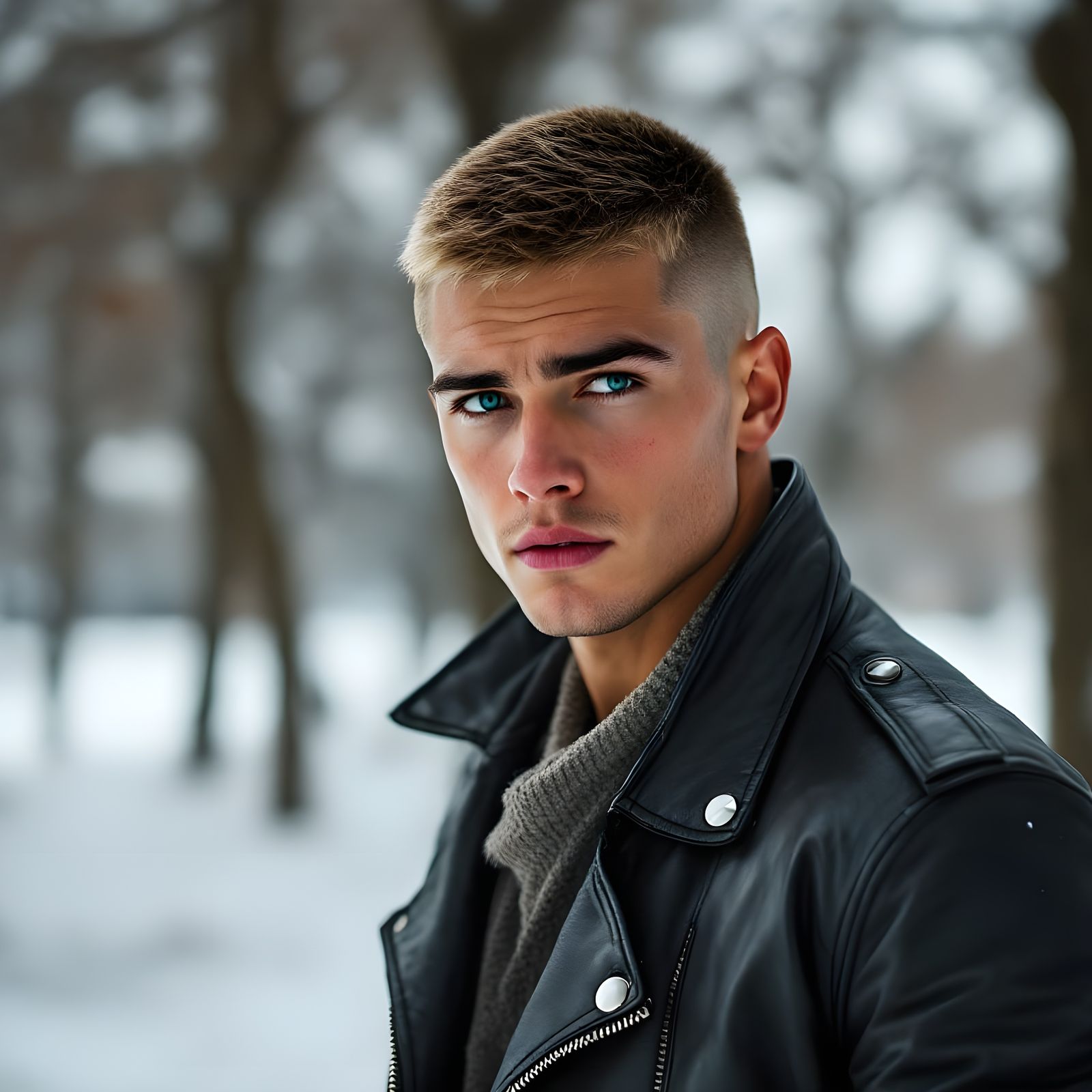 Athlete in Winter Parkland