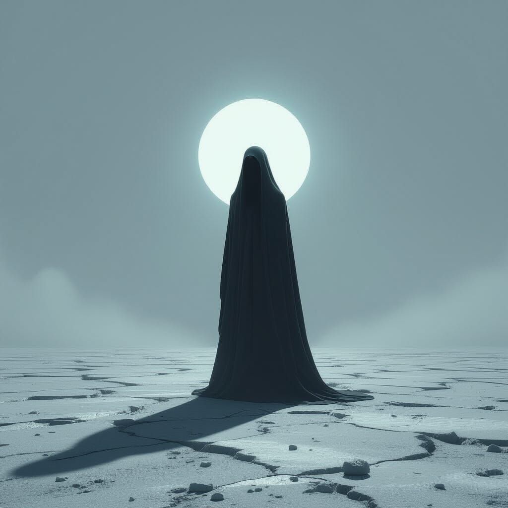 Surreal Figure Without Shadow in Ethereal Light