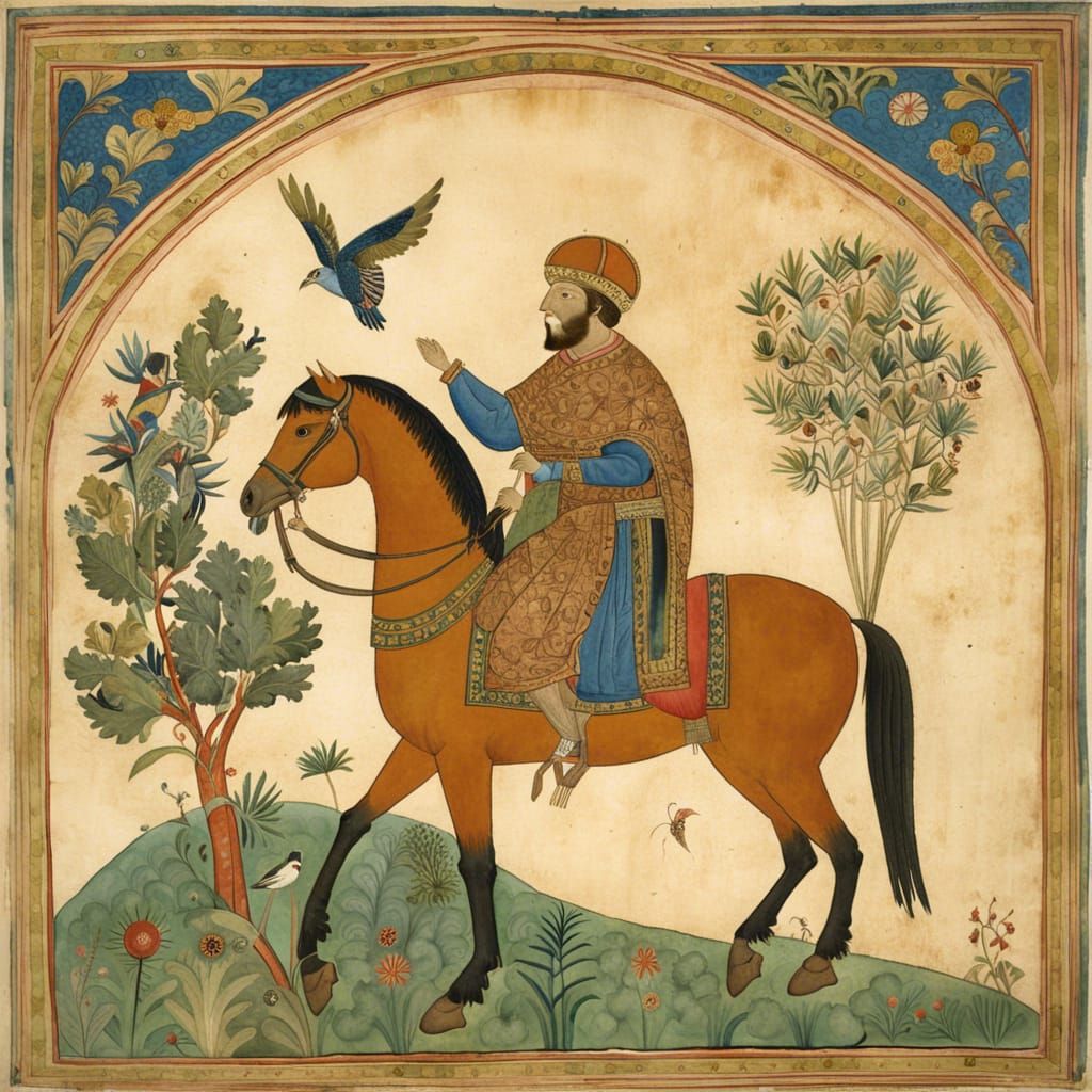 Falconer with Falcon in 11th Century Style