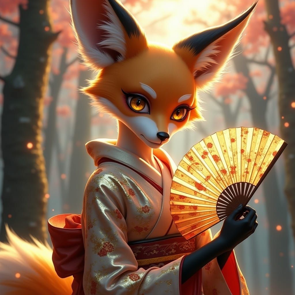 Fox Woman in Kimono: Artstation Concept Art