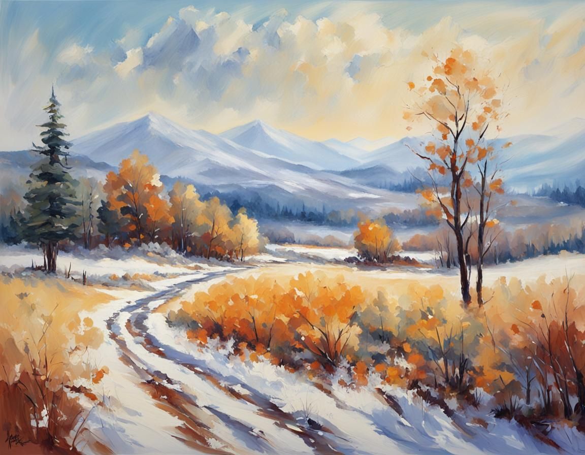 Impressionistic Summer to Winter Landscape