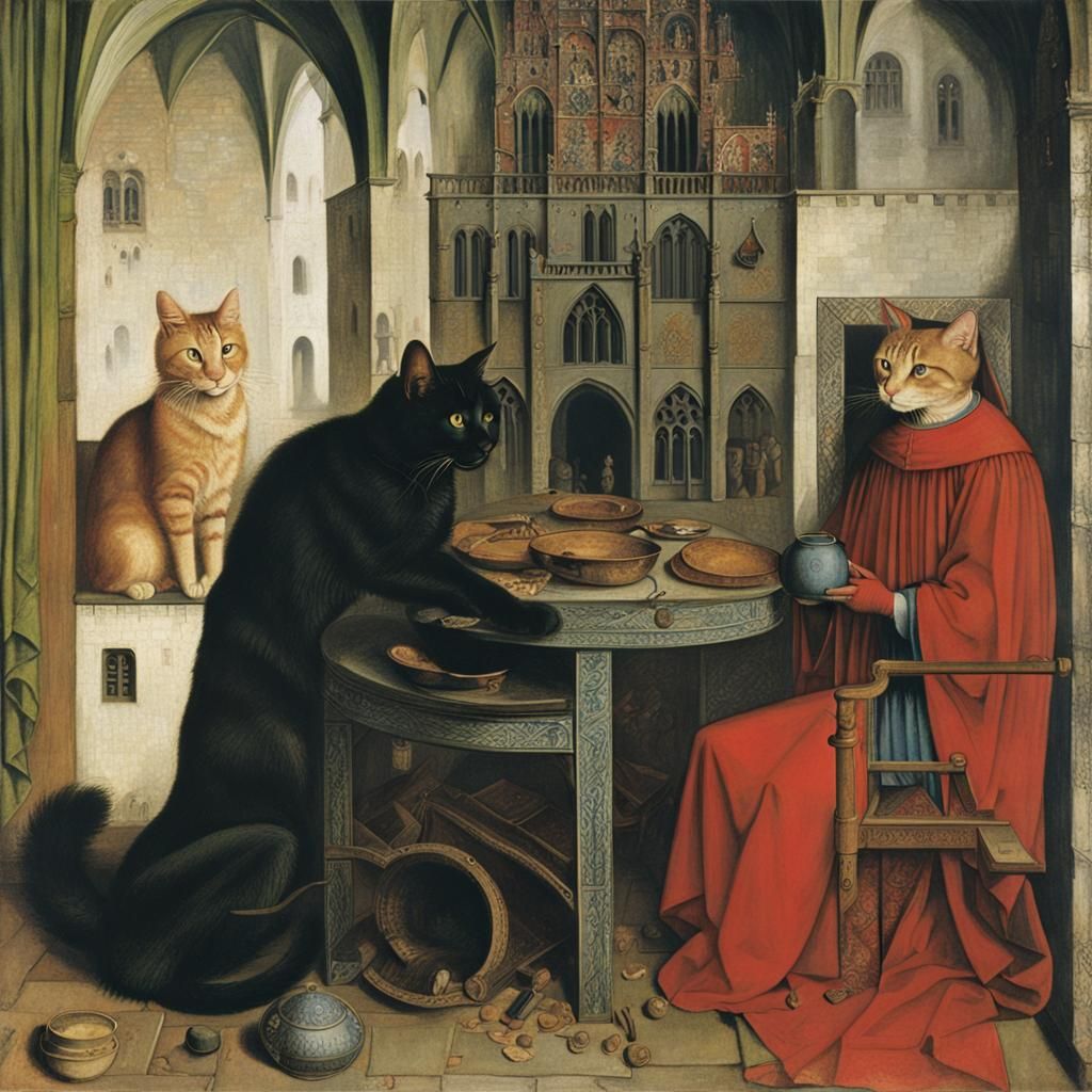Medieval Cats in Empty Lairs: Van Eyck and Rauschenberg