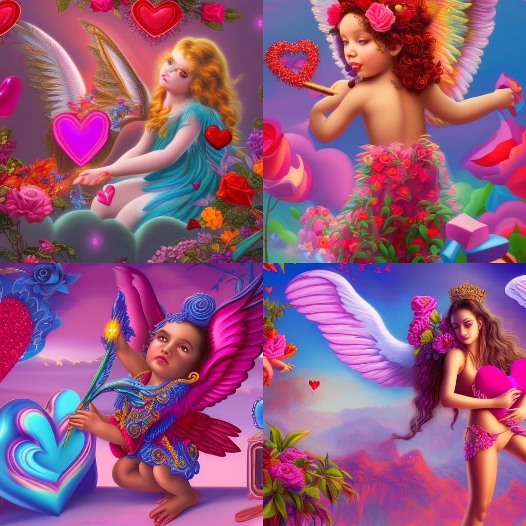 Lisa Frank Valentine's Day Cupid: Detailed Art