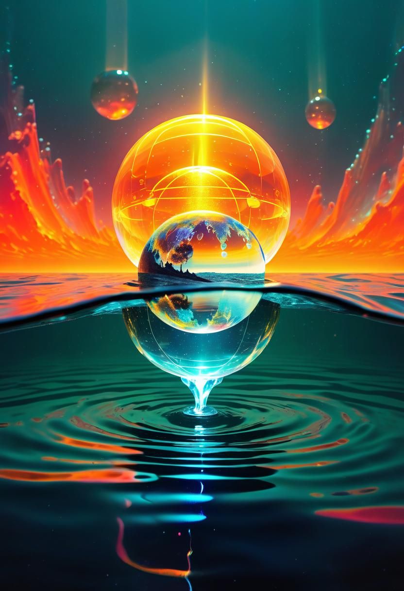 Luminous Neon Waves Submerge Hopeful Globe