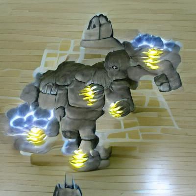 Electric Lightning Golem Digital Art