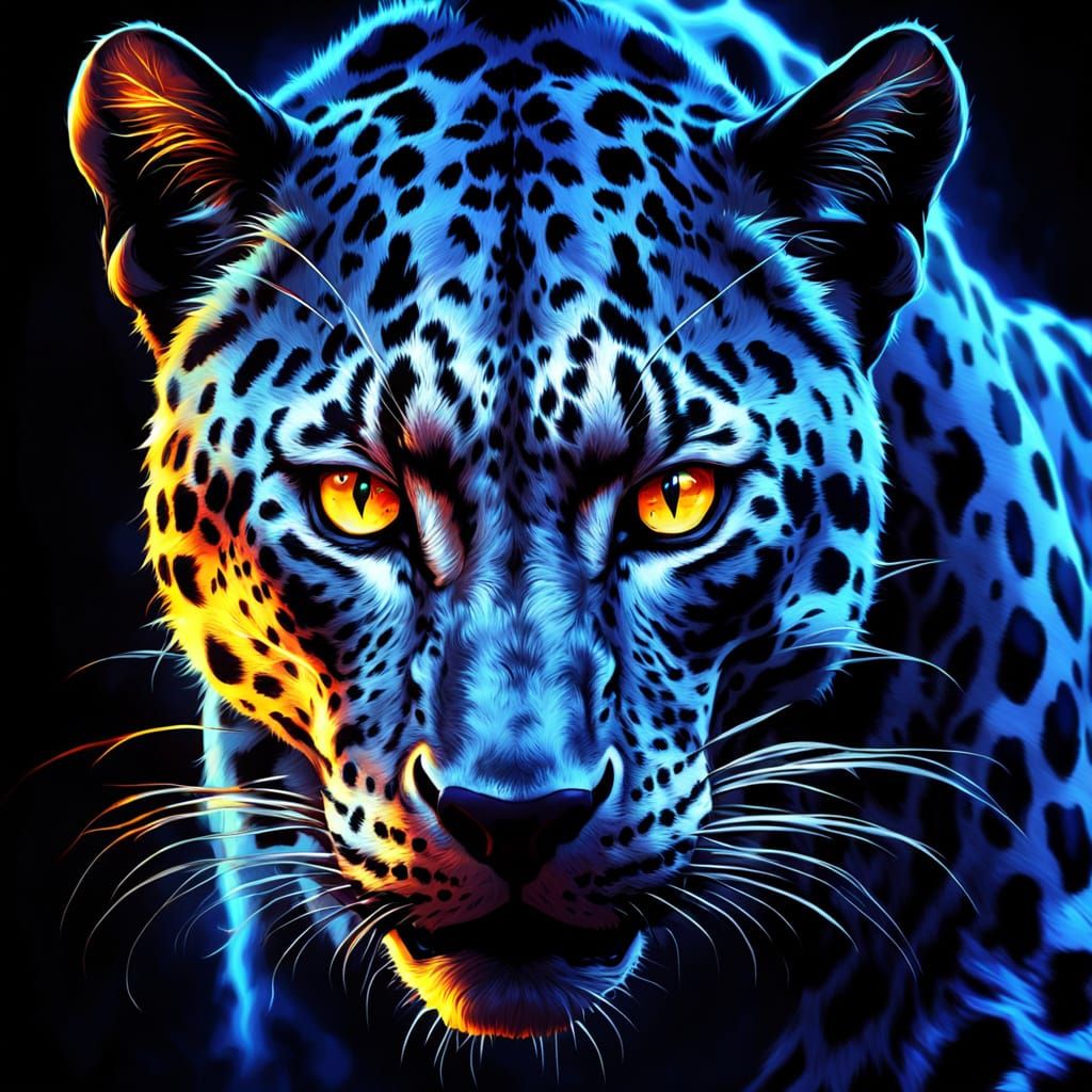 Demonic Leopard Prowls in Dark Fantasy Digital Art