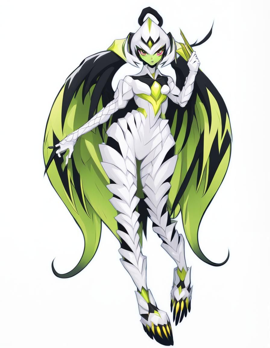 Monster Girl with Wings in Contemporary Style