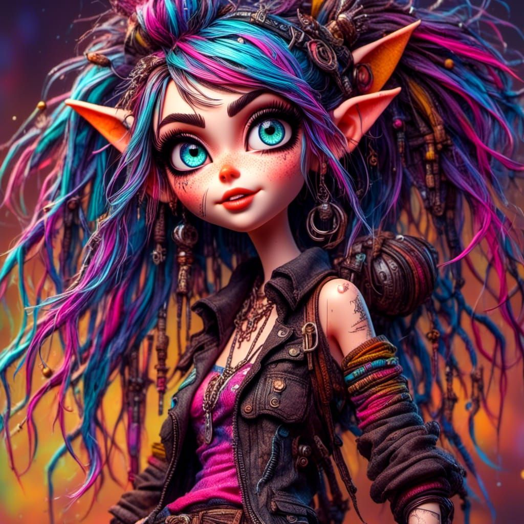 Mischievous Punky Pixie in a Magical Setting