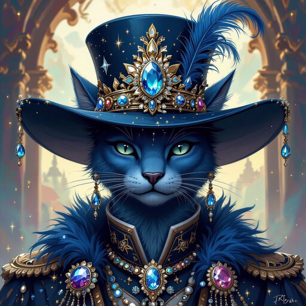 Regal King in Majestic Hat Digital Painting