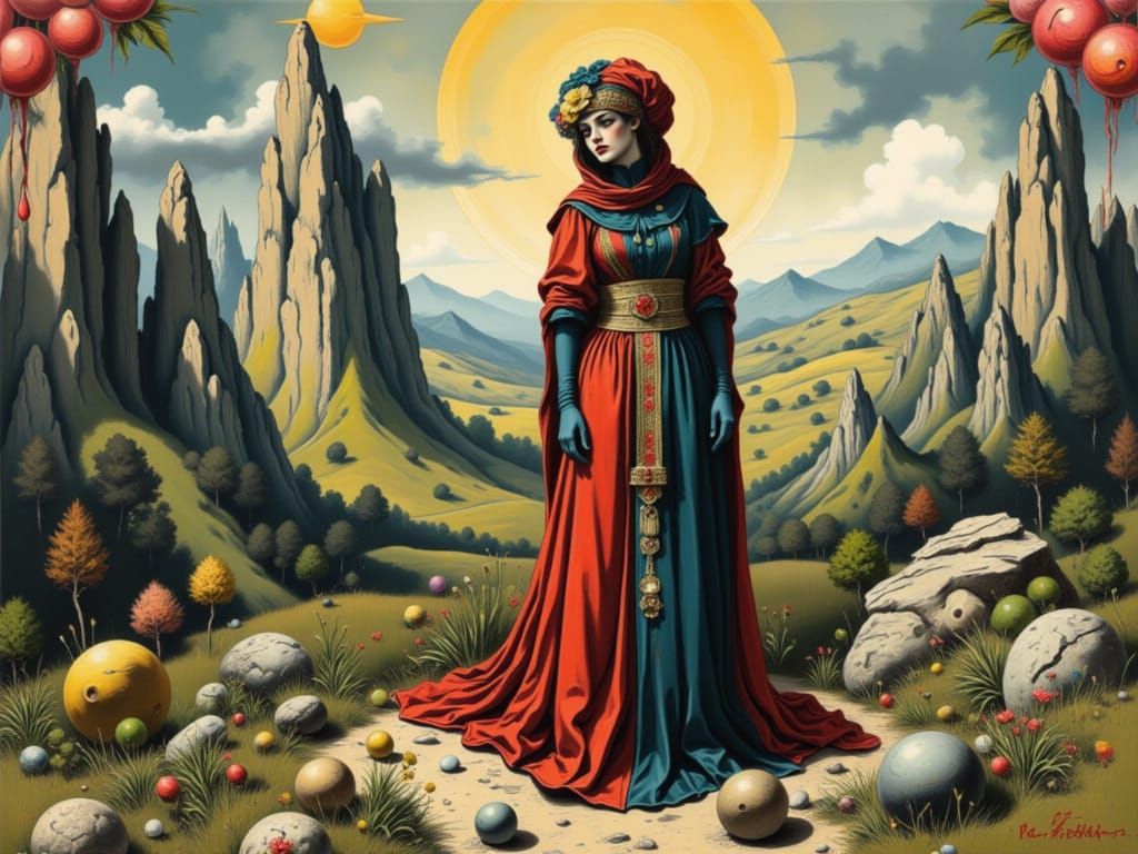 Regal Figure in Mystical Realm: Fantasy Art