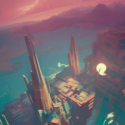 Spectacular Top-Down Cityscape Digital Illustration
