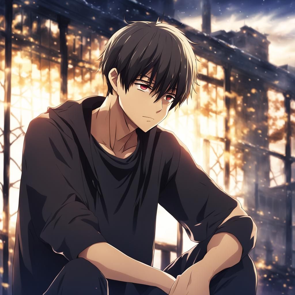 Anime Style Sad Character Visual