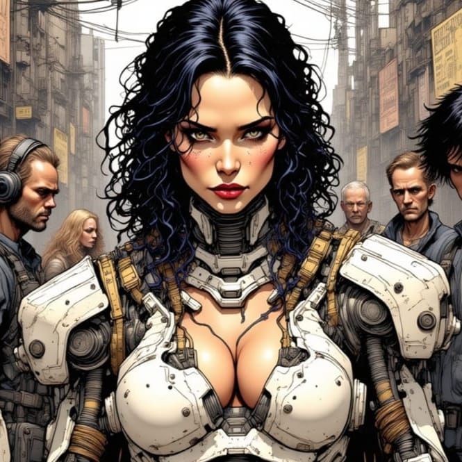 Cyberpunk Cyborg Portrait of a Woman