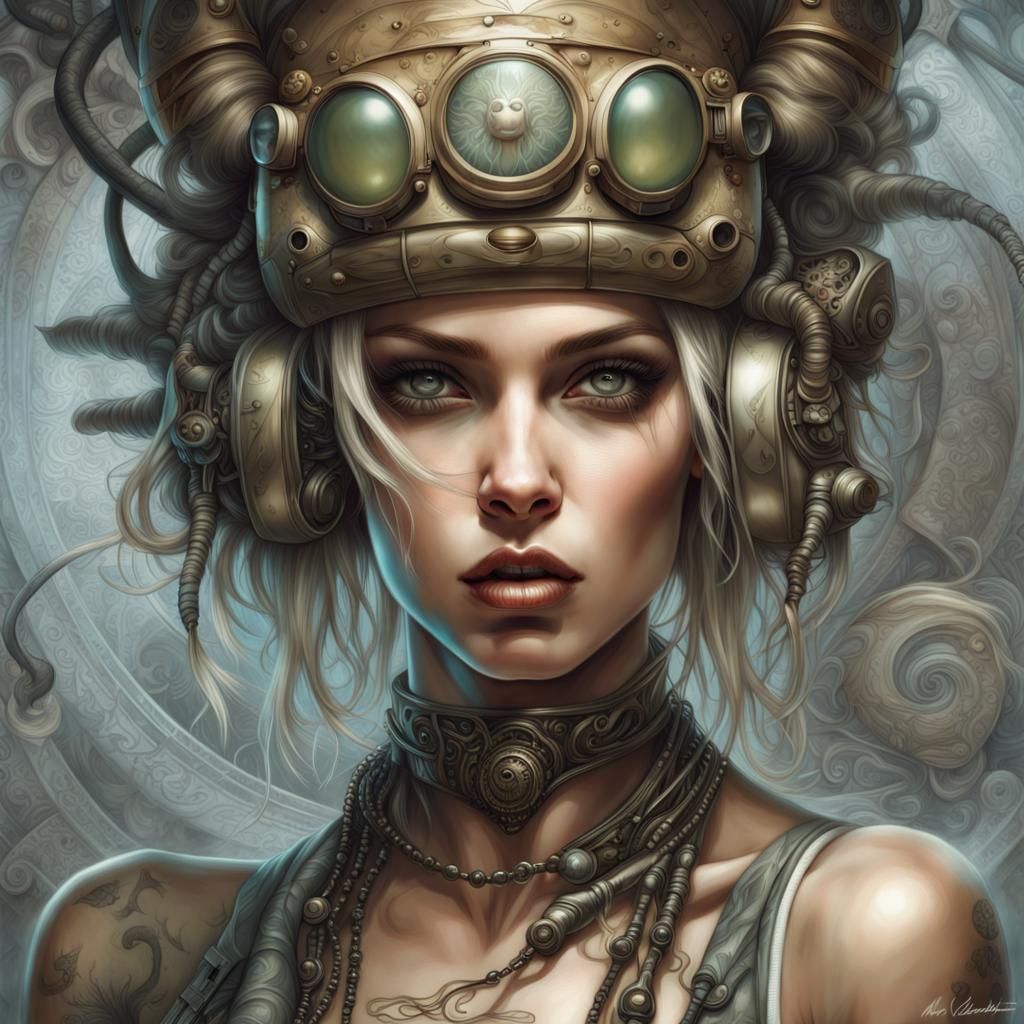 Tank Girl Goddess Portrait in Fine Art Style