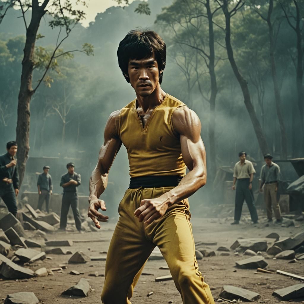 Bruce Lee Cinematic Film Still