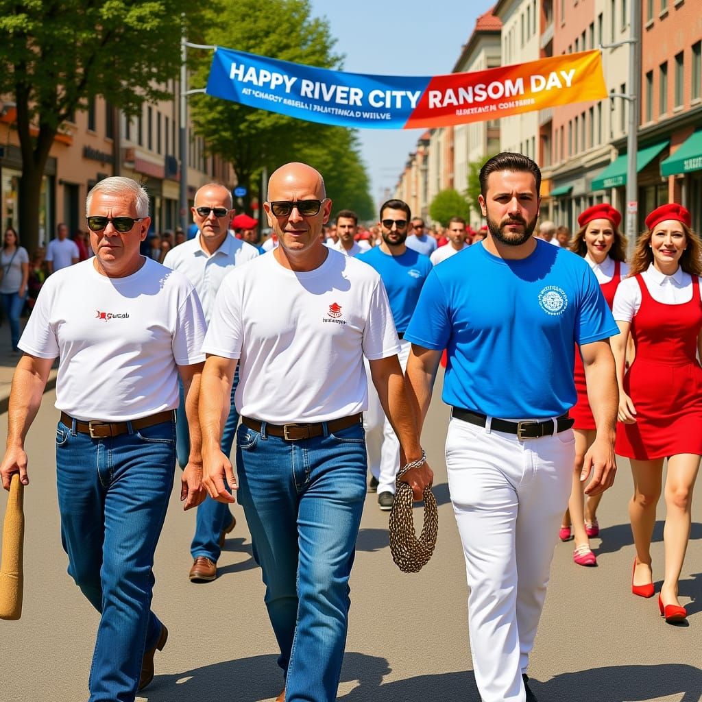 Ransom Day Celebration in Hyperrealistic Style