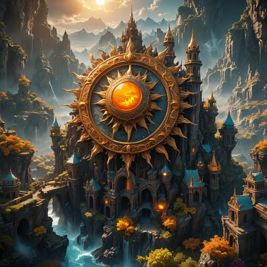Fantastical Sun Matte Painting in Deep Color